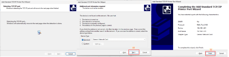 Gán cổng IP vừa thêm cho máy in trong tab Ports