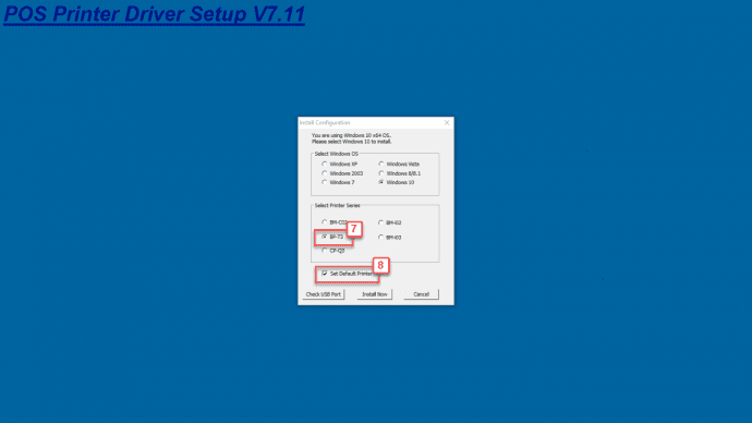 Chọn model máy in và tích Set Default Printer