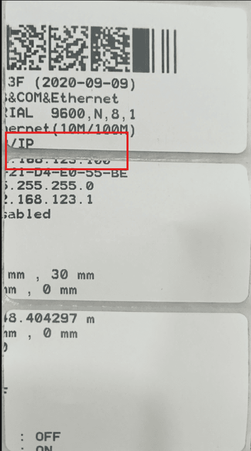 Bản Self test của máy in hiển thị địa chỉ IP